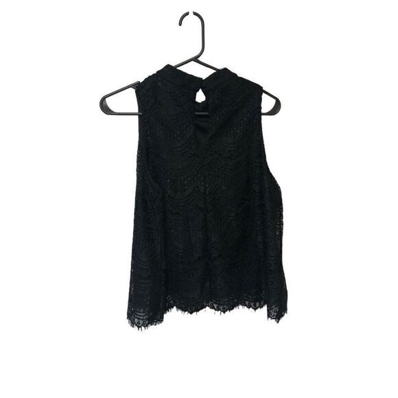 Haute Monde Size Large (L) NWT Black Lace Mock Turtle Neck Blouse - Picture 2 of 5